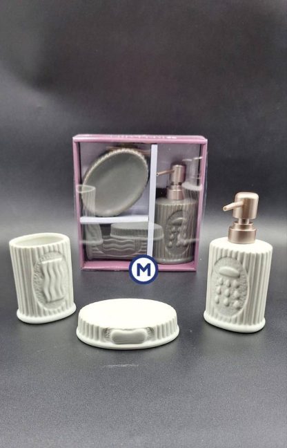 Set tre pezzi accessori bagno in ceramica - vari colori - immagine 3