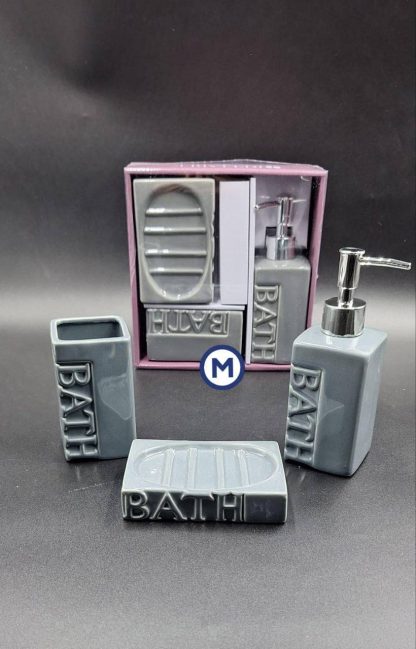 Set tre pezzi accessori bagno in ceramica - vari colori