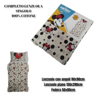 Lenzuola completo 3 pezzi Spiderman / Avengers / Frozen / Minnie / Mickey
